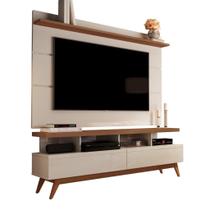 CONJUNTO DE RACK + PAINEL VIV. COR OFF WHITE / FREIJÓ 1.60m PARA TV ATÉ 60'' POLEGADAS COM 2 GAVETAS PÉS RETRÔ EM MADEIRA CONJUNTO DE RACK + PAINEL VIV. COR OFF WHITE / FREIJÓ 1.60m PARA TV ATÉ 60'' POLEGADAS COM 2 GAVETAS PÉS RETRÔ EM MADEIRA