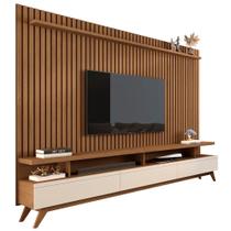 CONJUNTO DE RACK + PAINEL VIVA 100% RIPADO COR FREIJÓ / OFF WHITE 220cm PARA TV ATÉ 75'' POLEGADAS COM 3 GAVETAS PÉS RETRÔ CONJUNTO DE RACK + PAINEL VIVA 100% RIPADO COR FREIJÓ / OFF WHITE 220cm PARA TV ATÉ 75'' POLEGADAS COM 3 GAVETAS PÉS RETRÔ