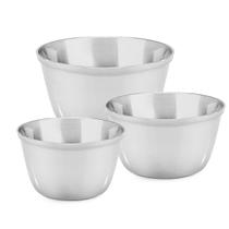 Conjunto de Ramekins Aço Inox 3 Peças Gourmet Mix Conjunto de Ramekins Aço Inox 3 Peças Gourmet Mix