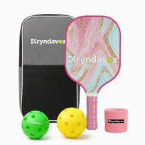 Conjunto de Raquete de Pickleball Aprovado pela USAPA em Fibra de Carbono Rosa Conjunto de Raquete de Pickleball Aprovado pela USAPA em Fibra de Carbono Rosa