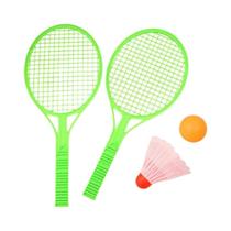 Conjunto De Raquete De Tênis De Badminton Mini Para Crianças Com Duas Bolas De Plástico Exercício