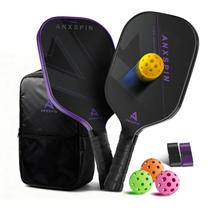 Conjunto de raquetes de pickleball em fibra de carbono T700 com bolas e bolsa Conjunto de raquetes de pickleball em fibra de carbono T700 com bolas e bolsa