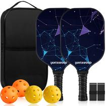 Conjunto de Raquetes de Pickleball SANTAWOOD em Fibra de Vidro, 2 Unidades Conjunto de Raquetes de Pickleball SANTAWOOD em Fibra de Vidro, 2 Unidades
