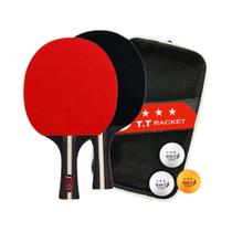 Conjunto De Raquetes De Tênis De Mesa Para 2 Jogadores Com 3 Bolas, Raquetes Profissionais De Ping