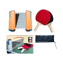 Conjunto De Raquetes De Tênis De Mesa Portátil E Esticável Com Coluna De Malha Equipamento De
