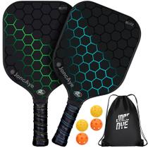 Conjunto de raquetes Pickleball JonCaye com 2 pás e bolas de fibra de vidro Conjunto de raquetes Pickleball JonCaye com 2 pás e bolas de fibra de vidro