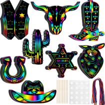Conjunto de raspadinhas Hungdao Western Cowboy 80 unidades para crianças