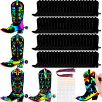 Conjunto de raspadinhas Hungdao Western Cowboy Boot para meninos, 80 unidades