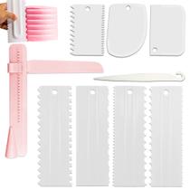 Conjunto de raspadores de bolo LinQuick, 9 pacotes, ferramenta de decoração de bolos, branca