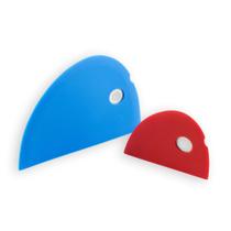 Conjunto de raspadores de tigelas Messermeister Silicone Grande Azul e Pequeno Vermelho