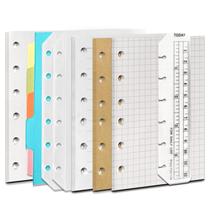 Conjunto de recargas de notebook Dy.2ten A7, encadernador de 6 furos, 180 folhas