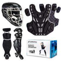 Conjunto de receptor de softball Fastpitch CHAMPRO para idades de 6 a 9 anos, preto Conjunto de receptor de softball Fastpitch CHAMPRO para idades de 6 a 9 anos, preto