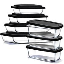 Conjunto de recipientes de armazenamento de alimentos EATEX Glass Assadeiras, pacote com 7