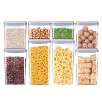 Conjunto de recipientes de armazenamento de alimentos EQI Pop Airtight de 8 peças de 1,2 a 3,3 L Conjunto de recipientes de armazenamento de alimentos EQI Pop Airtight de 8 peças de 1,2 a 3,3 L