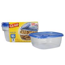 Conjunto de recipientes de armazenamento de alimentos GladWare Family Size XL 3
