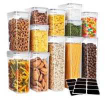 Conjunto de recipientes de armazenamento de alimentos MR.SIGA Airtight, pacote com 12 unidades, sem BPA