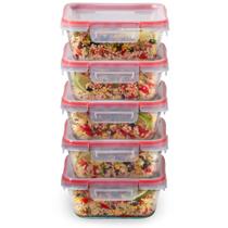 Conjunto de recipientes de armazenamento de alimentos Pyrex Freshlock de 4 xícaras (pacote com 5)