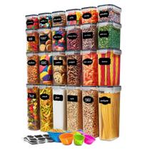 Conjunto de recipientes de armazenamento de alimentos Seseno, pacote com 24 unidades de plástico sem BPA Conjunto de recipientes de armazenamento de alimentos Seseno, pacote com 24 unidades de plástico sem BPA