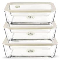Conjunto de recipientes de armazenamento de alimentos Urban Green Glass, pacote com 3 unidades, branco Conjunto de recipientes de armazenamento de alimentos Urban Green Glass, pacote com 3 unidades, branco