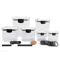 Conjunto de recipientes de armazenamento Progressive ProKeeper Baker's Black Conjunto de recipientes de armazenamento Progressive ProKeeper Baker's Black