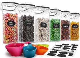 Conjunto de recipientes de cereais MCIRCO Airtight 4L (135,2 onças), 6 unidades com xícaras