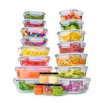 Conjunto de recipientes de vidro para armazenamento de alimentos, 40 unidades com tampas herméticas