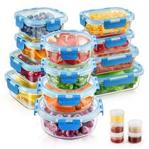 Conjunto de recipientes de vidro para armazenamento de alimentos AMALEKO, 34 unidades, azul Conjunto de recipientes de vidro para armazenamento de alimentos AMALEKO, 34 unidades, azul