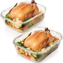 Conjunto de recipientes de vidro para armazenamento de alimentos Razab 80 oz com tampa hermética