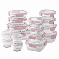 Conjunto de recipientes para alimentos COOK WITH COLOR Premium 32 unidades. Vidro de borossilicato