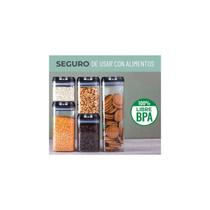 Conjunto de recipientes para alimentos hermético, 5 peças, fácil de fechar
