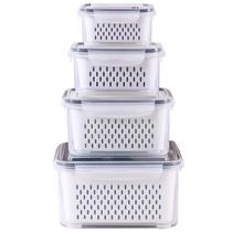 Conjunto de recipientes para armazenamento de alimentos na geladeira Ronanemon, pacote com 4 unidades, sem BPA Conjunto de recipientes para armazenamento de alimentos na geladeira Ronanemon, pacote com 4 unidades, sem BPA