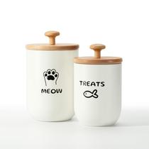 Conjunto de recipientes para guloseimas para gatos OTTENON com tampa hermética branca (2x)