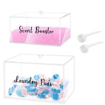 Conjunto de recipientes para lavanderia e intensificadores de perfume em acrílico