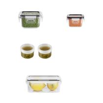 Conjunto De Recipientes Plásticos Transparentes Para Armazenamento De Alimentos, Seguros Para Conjunto De Recipientes Plásticos Transparentes Para Armazenamento De Alimentos, Seguros Para