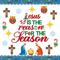 Conjunto de recortes de Natal BeyUmi 96 unidades Jesus is The Reason Conjunto de recortes de Natal BeyUmi 96 unidades Jesus is The Reason