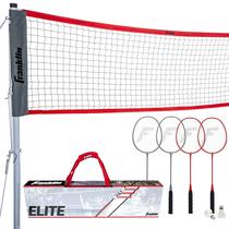 Conjunto de rede de badminton Franklin Sports Elite com raquetes e acessórios Conjunto de rede de badminton Franklin Sports Elite com raquetes e acessórios