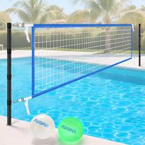 Conjunto de Rede de Vôlei para Piscina AugFir Ajustável 4,5-9,75 m Glow