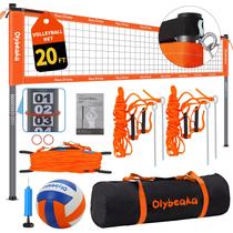 Conjunto de rede de voleibol ao ar livre Olybeaka, bomba de postes ajustáveis de 6 m