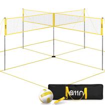 Conjunto de rede de voleibol e badminton A11N de 4 vias para adultos/crianças