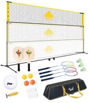 Conjunto de Rede Esportiva VSSAL 3 em 1 Ajustável 5,2 m para Área Externa