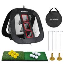 Conjunto de redes de lascas de golfe DURARANGE Pop-up com tapetes e bolas pretas