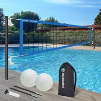 Conjunto de redes de voleibol de piscina Olybeaka ajustável de 4,5 a 7,9 m de comprimento Conjunto de redes de voleibol de piscina Olybeaka ajustável de 4,5 a 7,9 m de comprimento