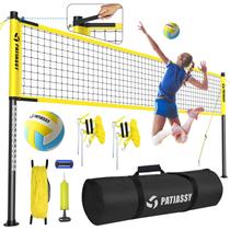 Conjunto de redes de voleibol Patiassy com altura ajustável portátil Conjunto de redes de voleibol Patiassy com altura ajustável portátil
