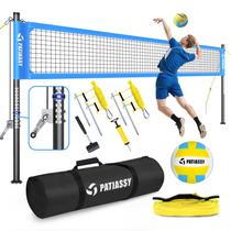 Conjunto de redes de voleibol Patiassy, guincho de postes de alumínio ajustável