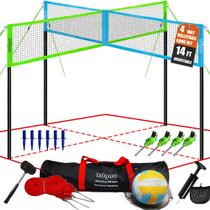 Conjunto de redes de voleibol Zdgao de 4 vias e 4,3 m de altura ajustável