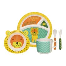 Conjunto de Refeição Infantil 5 Peças Leãozinho Oxford