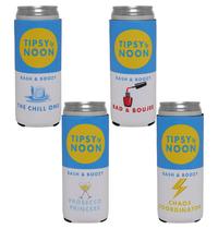 Conjunto de refrigerador de latas Funky Junque Slim, pacote com 4 unidades de neoprene de 16 onças