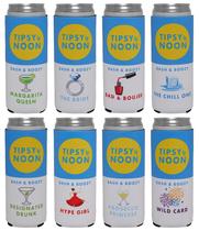 Conjunto de refrigeradores Slim Can Funky Junque Tipsy by Noon, pacote com 8