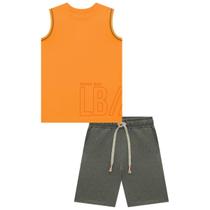 Conjunto de Regata em Meia Malha e Bermuda em Cotton Jeans - LucBoo