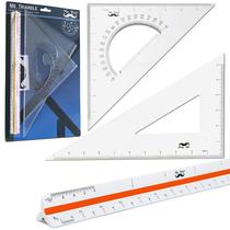 Conjunto de réguas arquitetônicas Mr. Pen com escala triangular de 30 cm